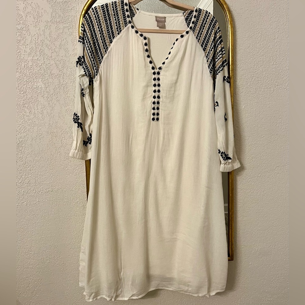 White embroidered midi dress